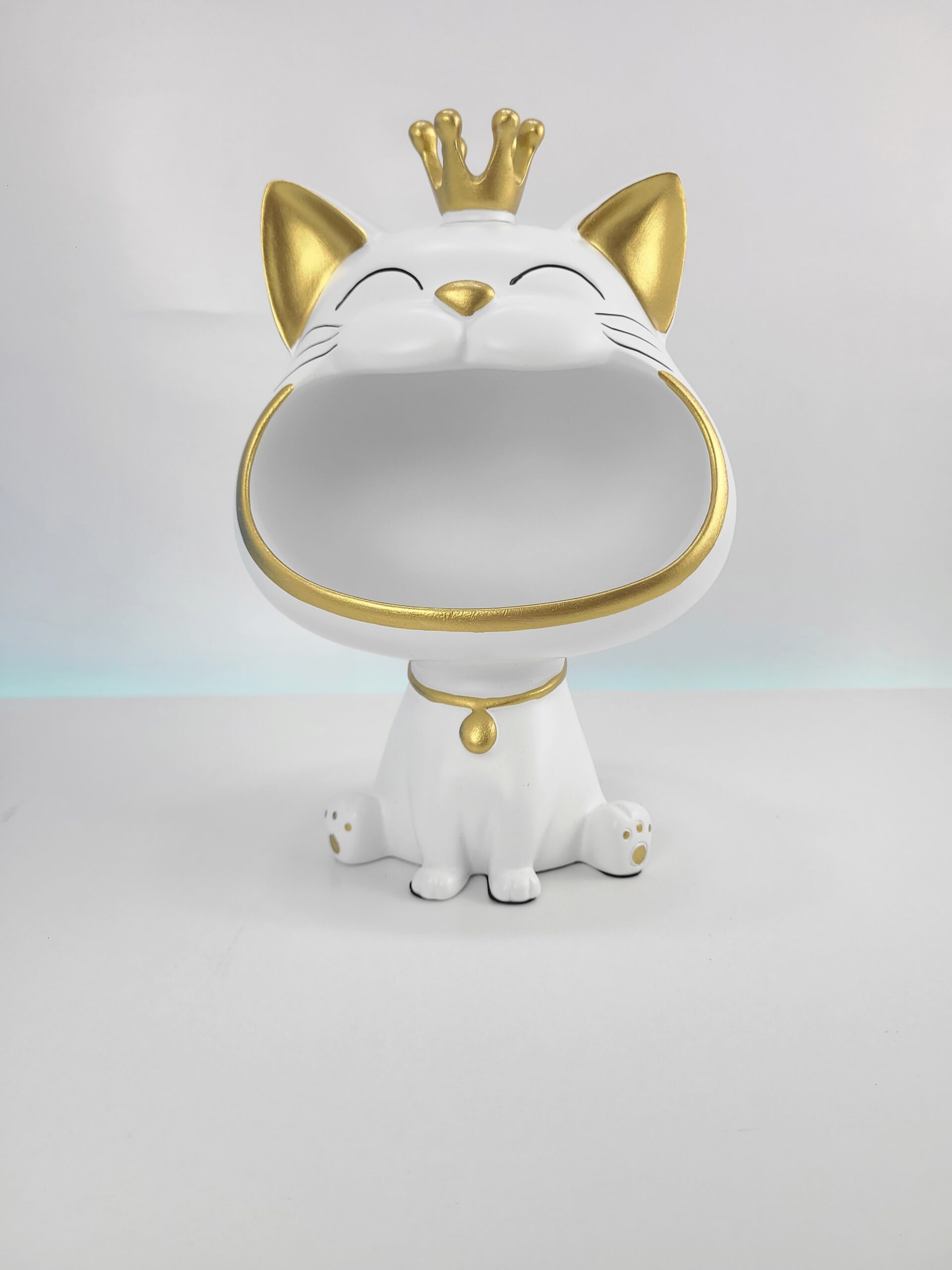 🐱 وعاء ديكوري متعدد الاستخدامات بتصميم قطة مع تاج 👑 - الصورة 4