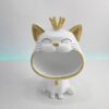 🐱 وعاء ديكوري متعدد الاستخدامات بتصميم قطة مع تاج 👑